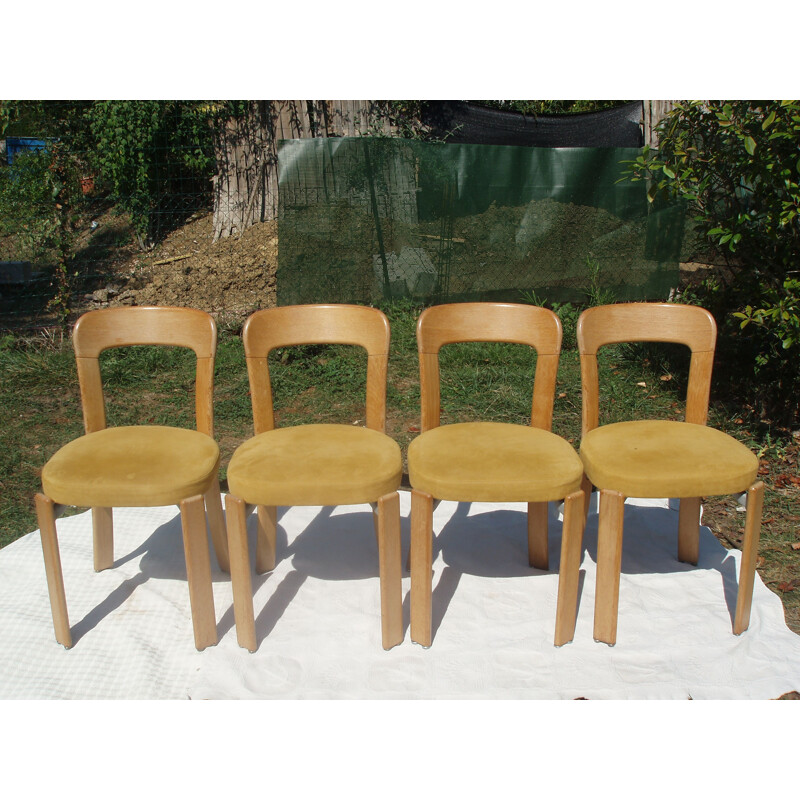 Set of 4 vintage chairs by Bruno Rey
