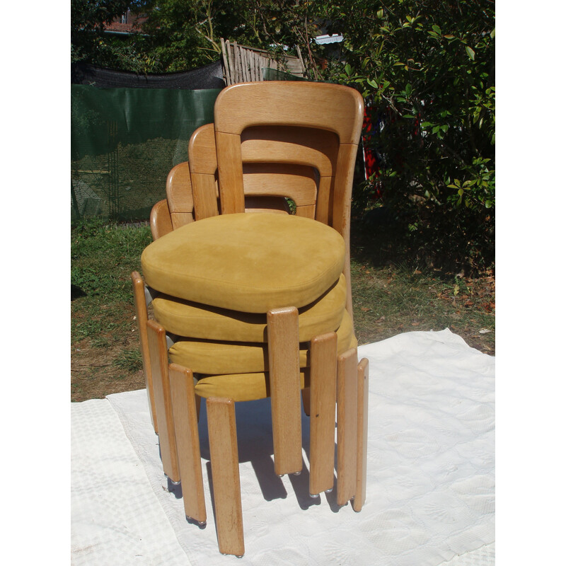 Suite de 4 chaises vintage Bruno Rey