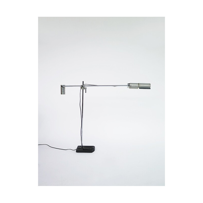 Vintage chrome-plated metal floor lamp, Switzerland 1970