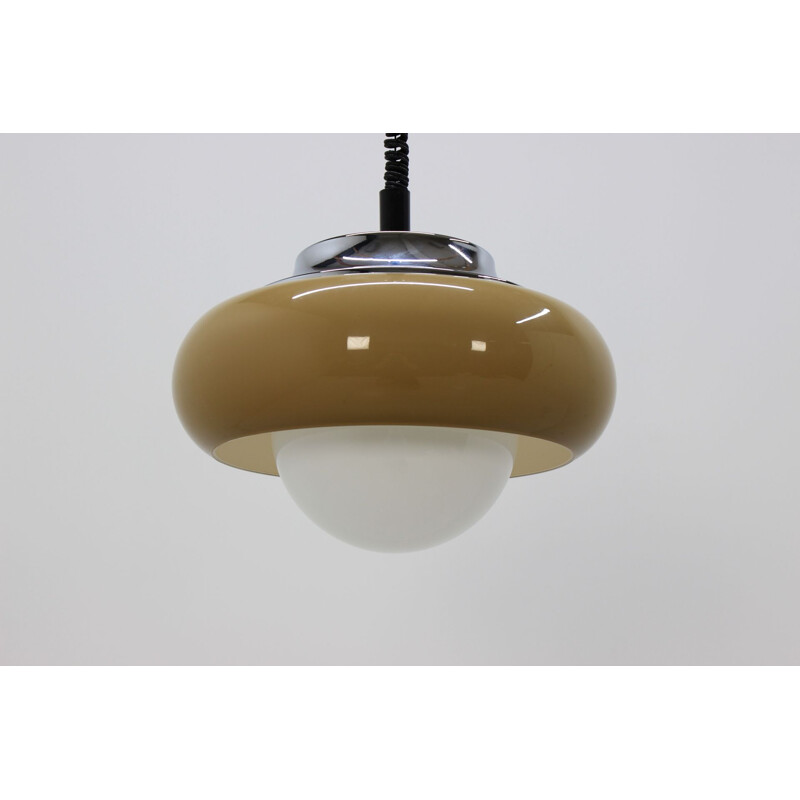 Vintage pendant lamp in plastic and glass by Harvey Guzzini for Meblo