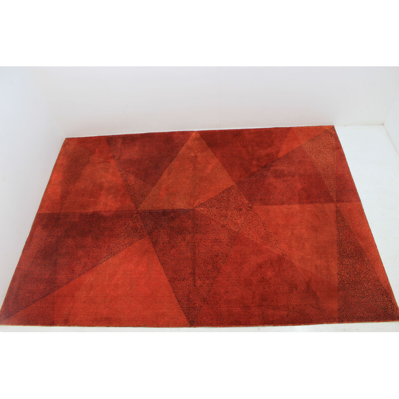 Vintage geometrisch wollen tapijt, 1970