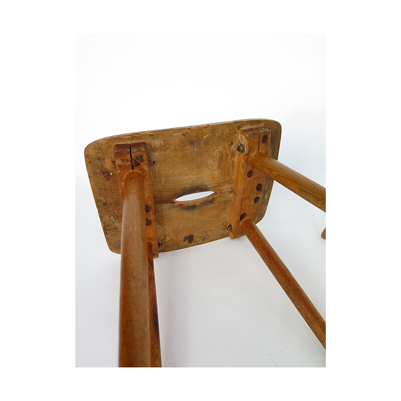 Pair of stools in ashwwod, Jacob MULLER - 1950s