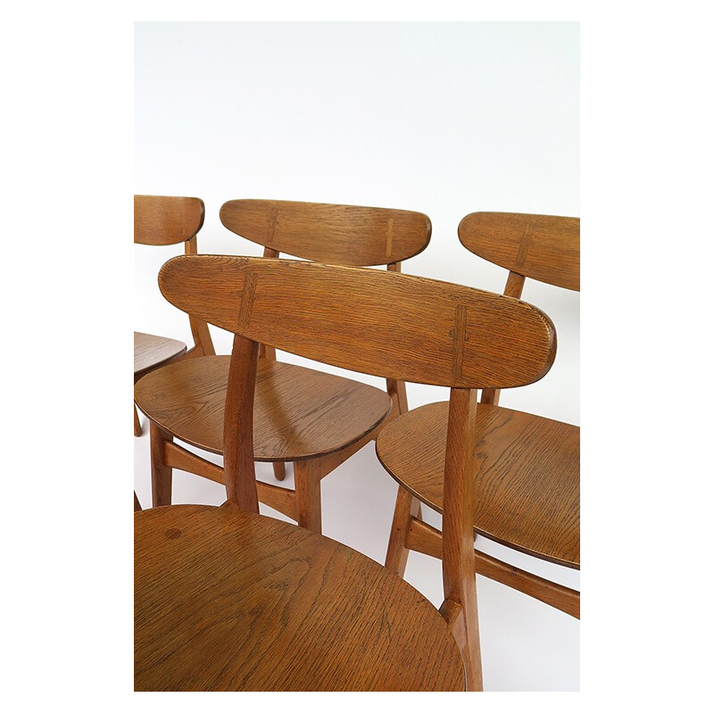 Set of 6 CH-030 dining chairs in wood, Hans WEGNER - 1960s