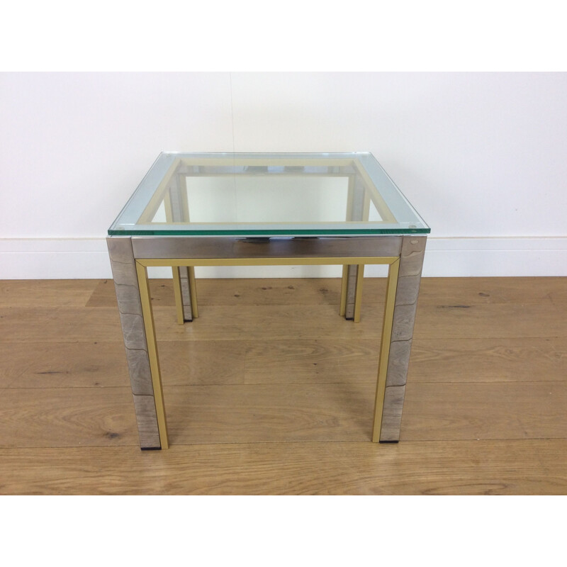 Vintage side table in glass by Romeo Rega