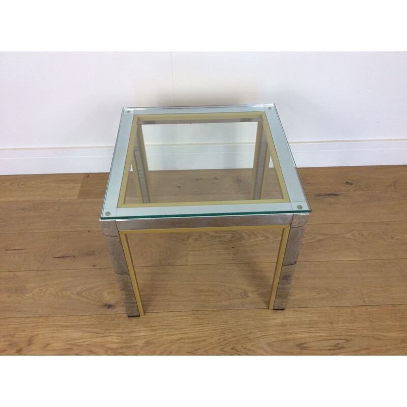 Vintage side table in glass by Romeo Rega