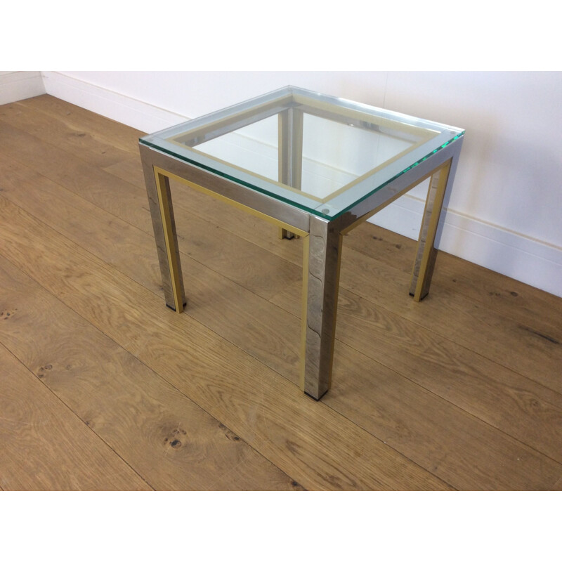 Vintage side table in glass by Romeo Rega