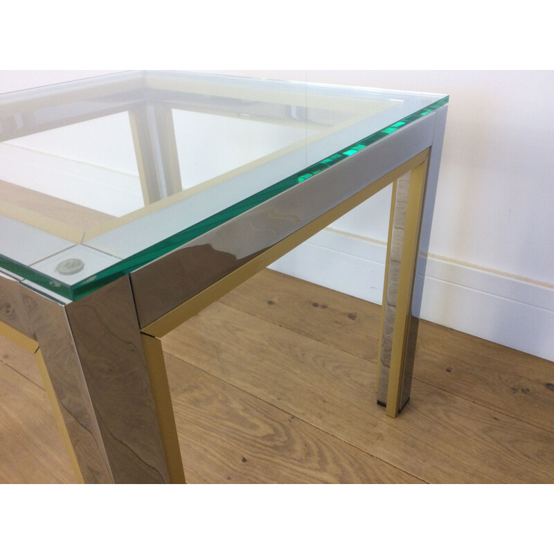 Vintage side table in glass by Romeo Rega