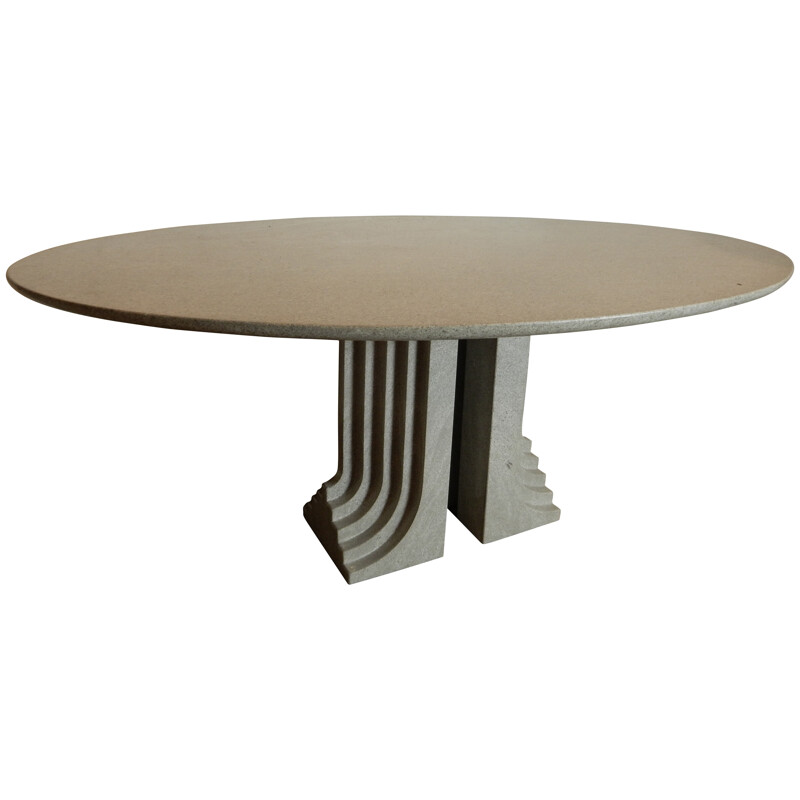 Dining table in grey veined marble, Carlo SCARPA - 1970s