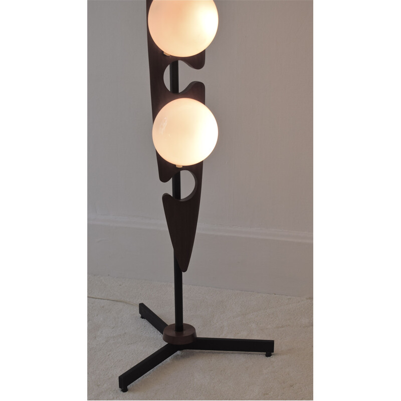 Vintage teak floor lamp by Goffredo Reggiani