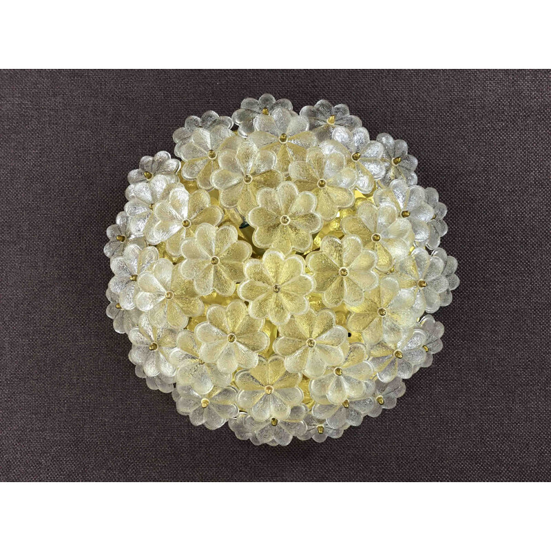 Vintage floral glassflower lamp sconce by Ernst Palme