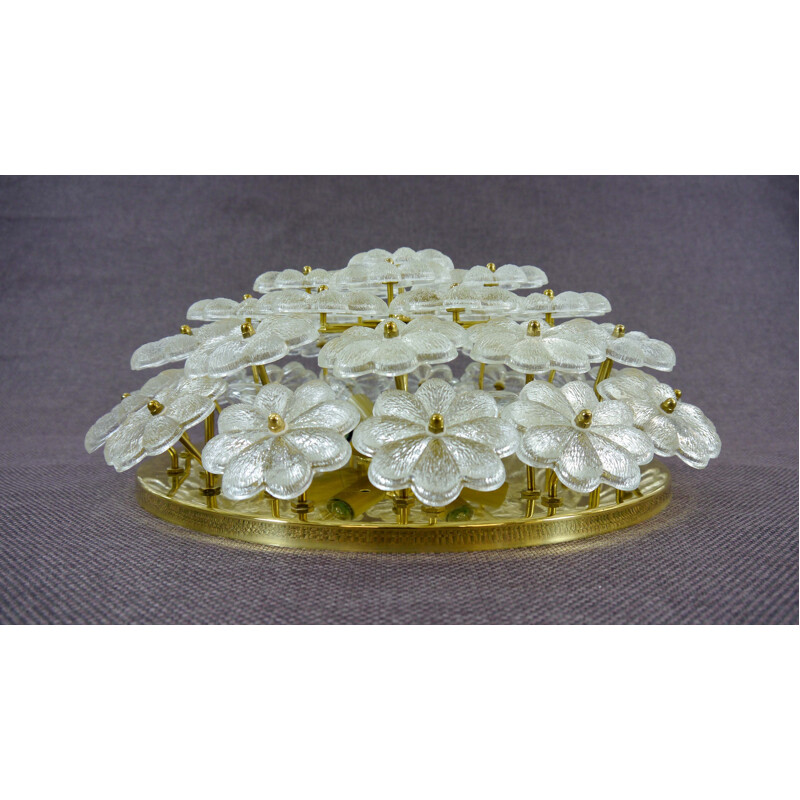 Vintage floral glassflower lamp sconce by Ernst Palme