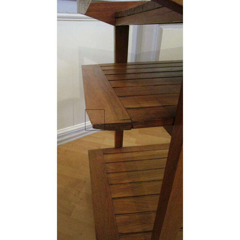 Vintage trolley with solid teak slats 