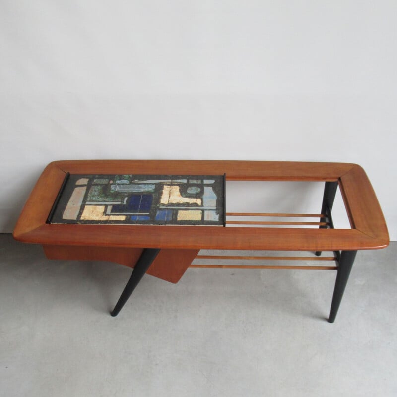 vintage coffee table with bar by Alfred Hendrickx to Belform