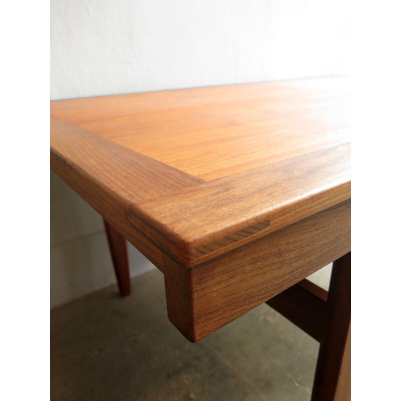 Vintage desk in teak with swivel drawers and two extensions