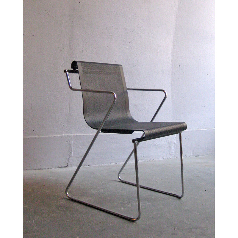 Vintage office chair in black and chrome metal for Techo