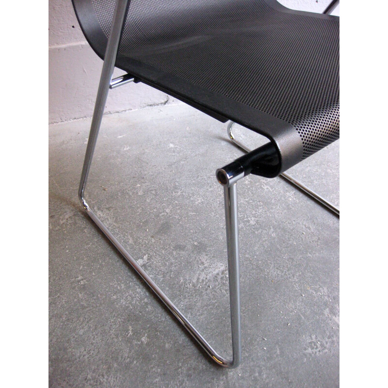 Vintage office chair in black and chrome metal for Techo