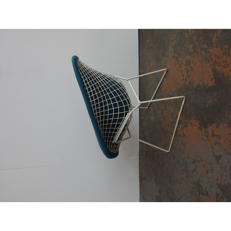 Vintage blue Diamond Chair, Harry Bertoia for Knoll