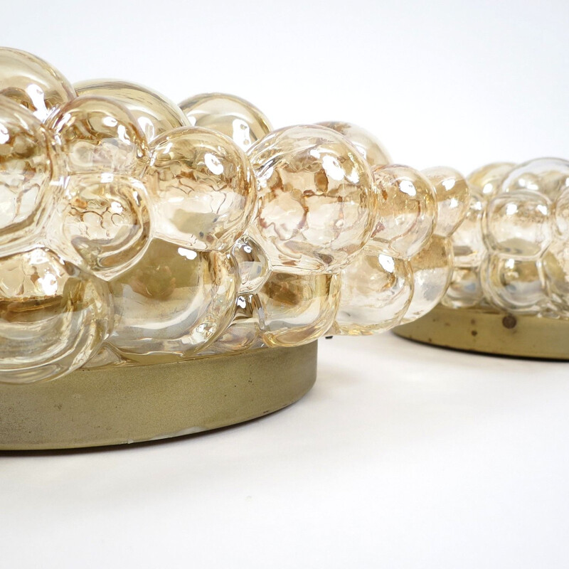 Vintage set of 3 bubble glass wall lights by Helena Tynell for Limburg