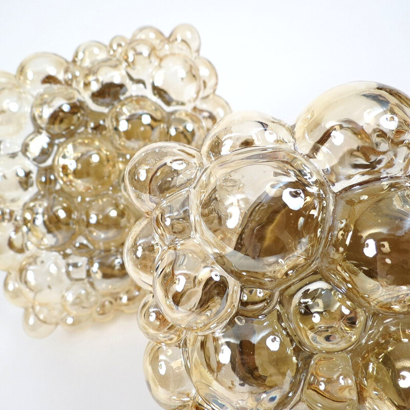 Suite de 3 appliques bulles vintage en verre par Helena Tynell pour Limbourg