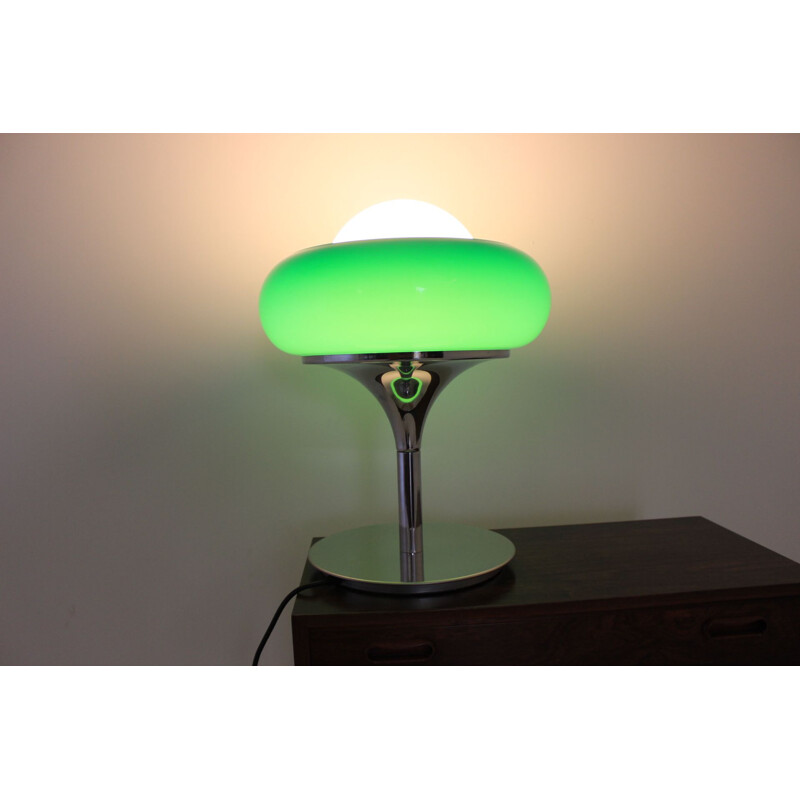 Lampe de table vintage verte par Harvey Guzzini pour Meblo