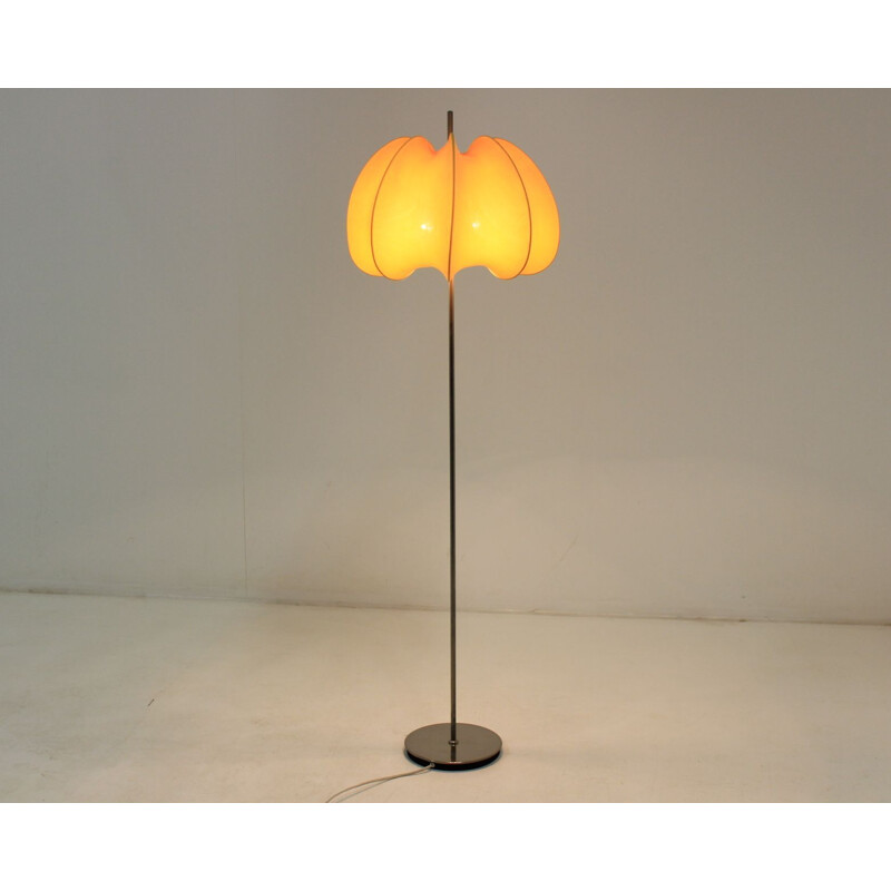 Vintage German yellow floor lamp in metal