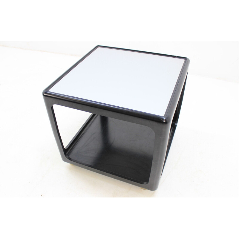 Vintage side table on wheels in fibreglass by Peter Gzyczy