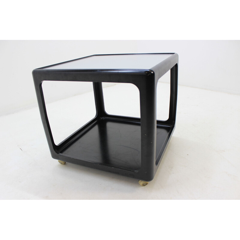 Vintage side table on wheels in fibreglass by Peter Gzyczy