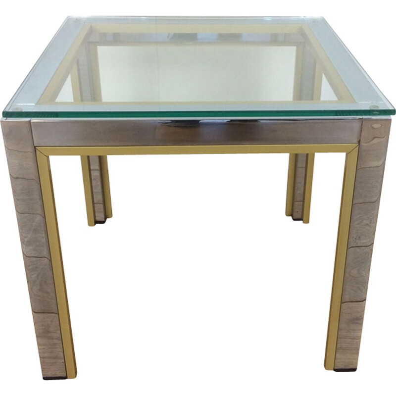 Vintage side table in glass by Romeo Rega