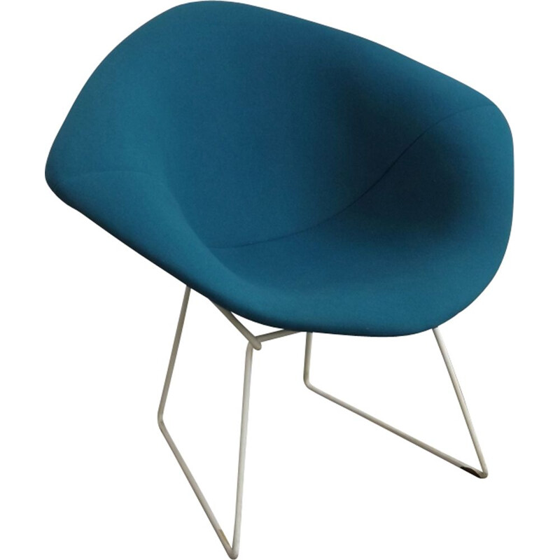 Vintage blue Diamond Chair, Harry Bertoia for Knoll