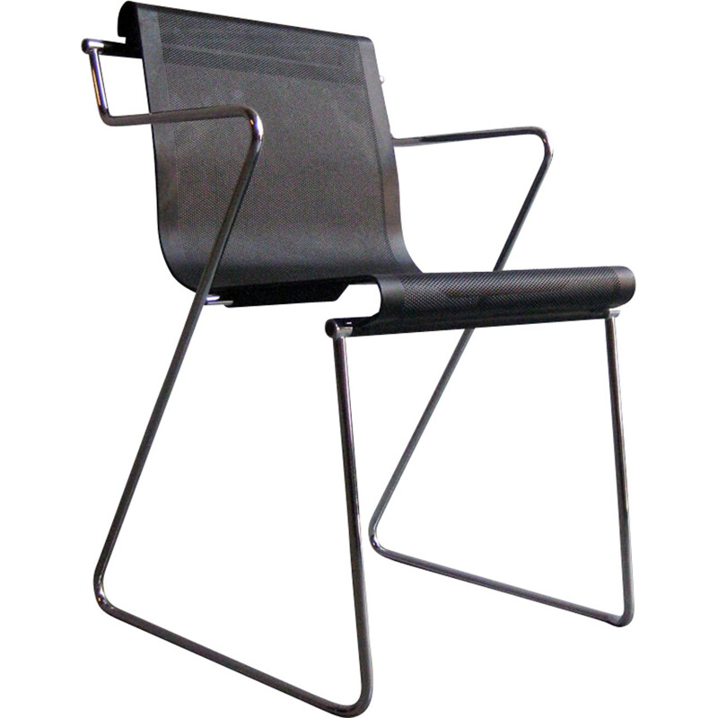 Vintage office chair in black and chrome metal for Techo