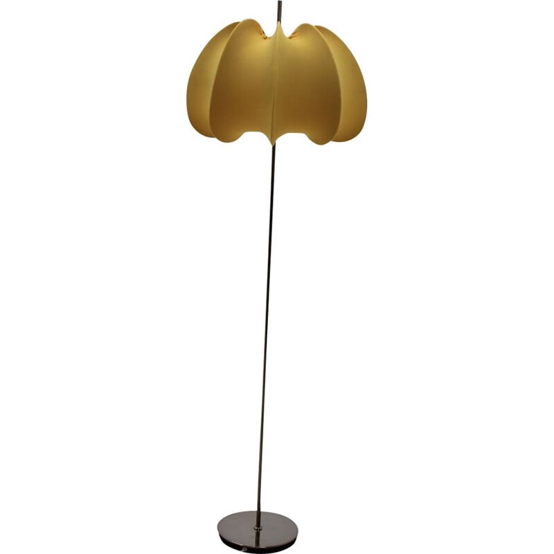 Vintage German yellow floor lamp in metal