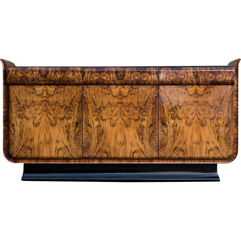 Vintage sideboard "Tulipan" in walnut by Jindrich Halabala