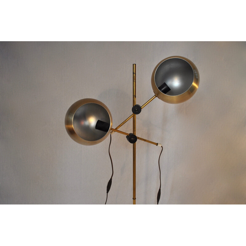 Vintage floor lamp "Hemi" in brass