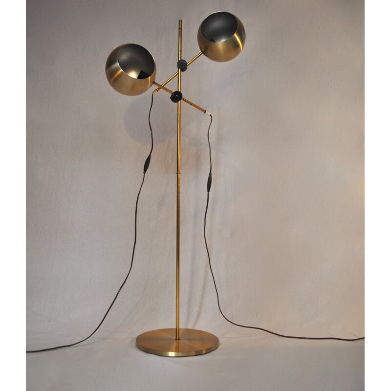 Vintage floor lamp "Hemi" in brass