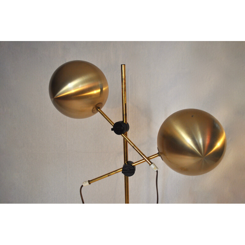 Vintage floor lamp "Hemi" in brass