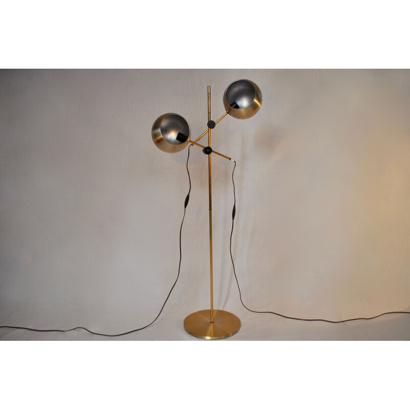 Vintage floor lamp "Hemi" in brass