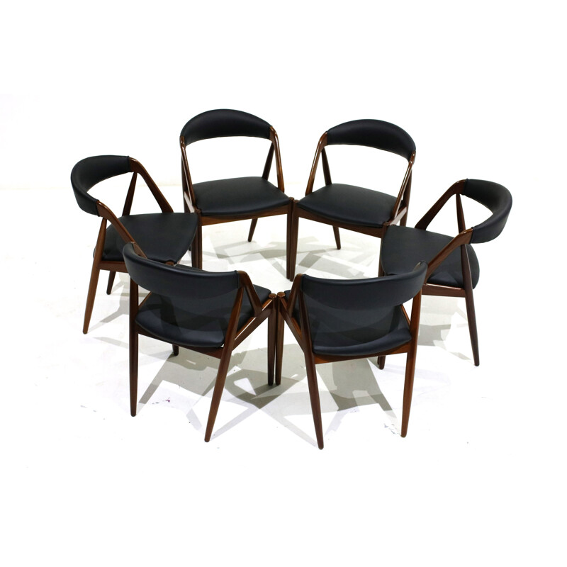 Vintage set of 6 chairs Model 31 by Kai Kristiansen for Schou Andersen