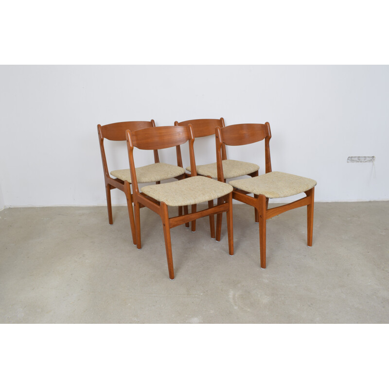 Set of 4 vintage Danish dining chairs in teak