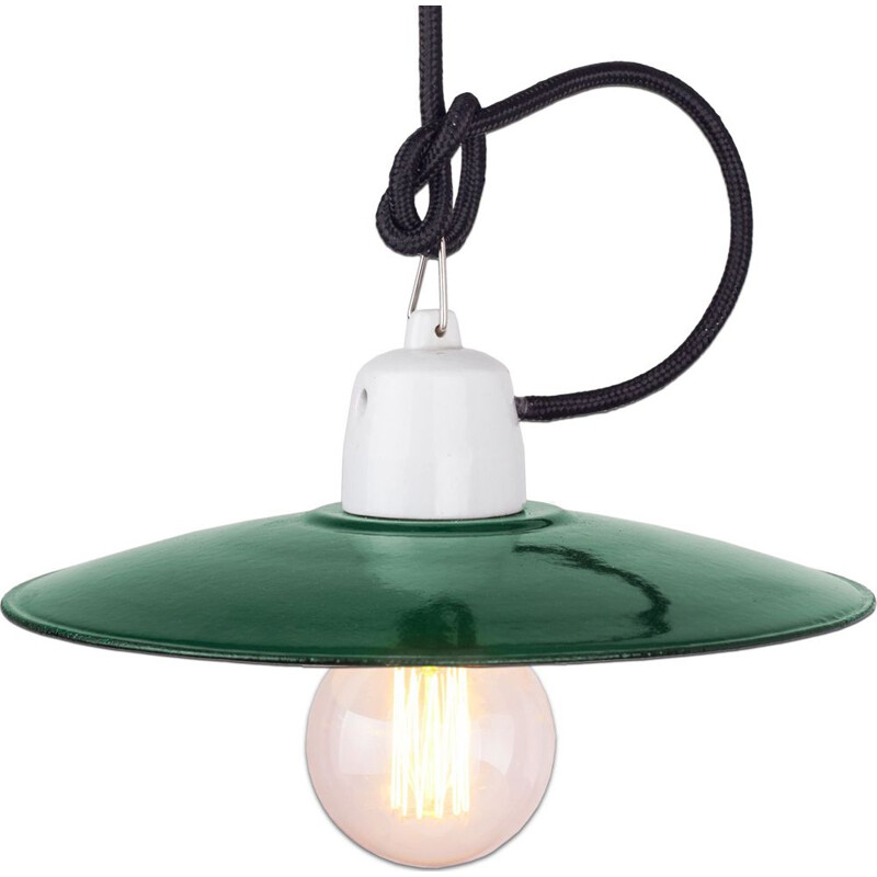 Vintage industrial green pendant lamp