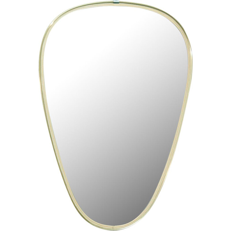 Vintage oval Mirror in gold brass