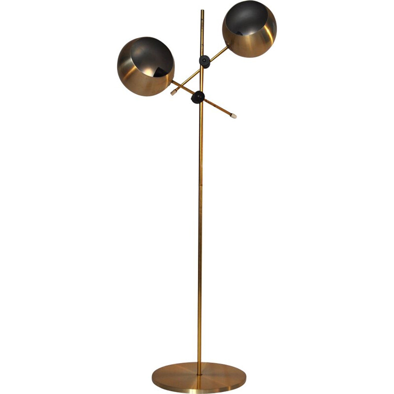 Vintage floor lamp "Hemi" in brass