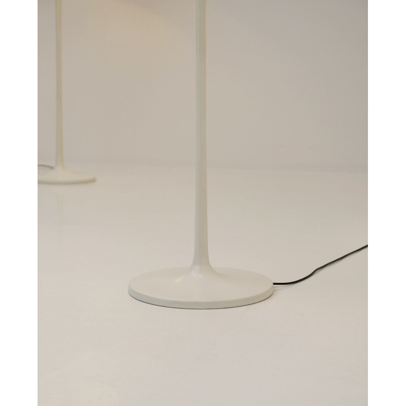 Pair of vintage white floor lamps by Leuchten