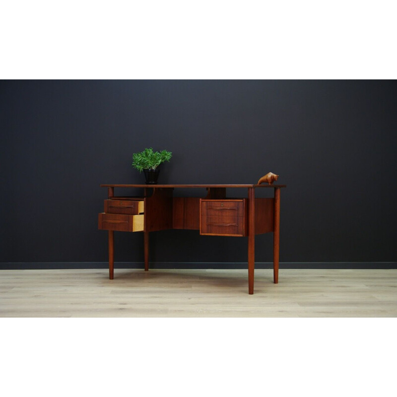 Vintage Danish writing desk in teak