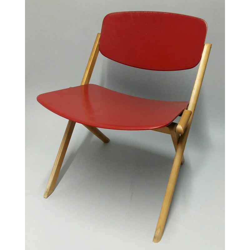 Vintage folding low chair by Jean-Claude Duboys