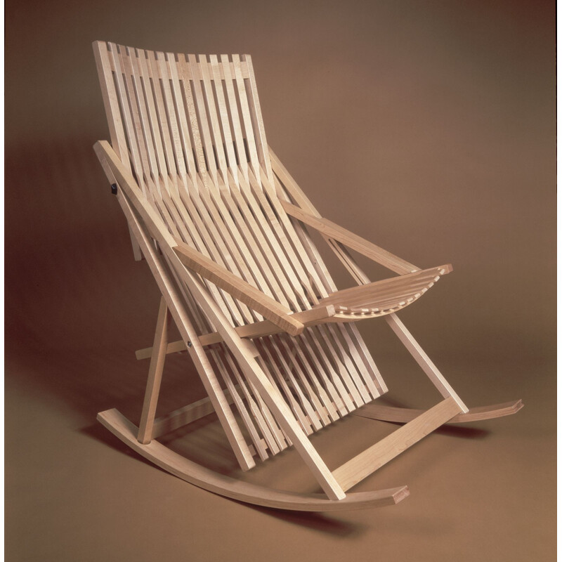 Rocking-chair vintage modèle A3 par Jean-Claude Duboys pour Attitude Editions