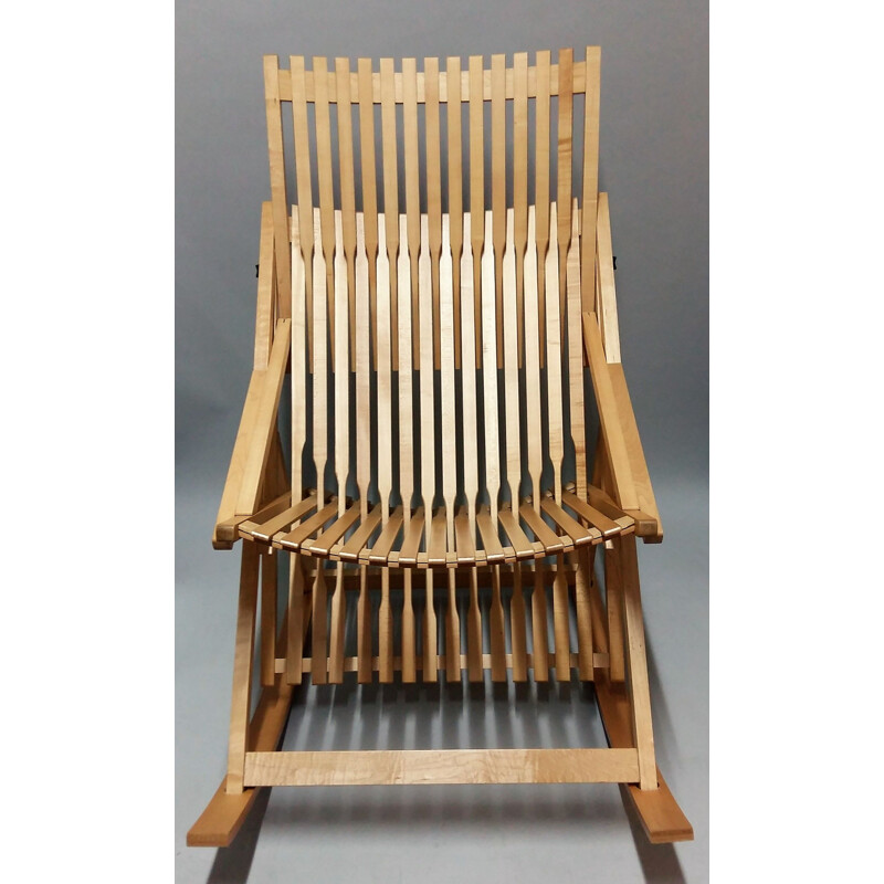 Rocking-chair vintage modèle A3 par Jean-Claude Duboys pour Attitude Editions