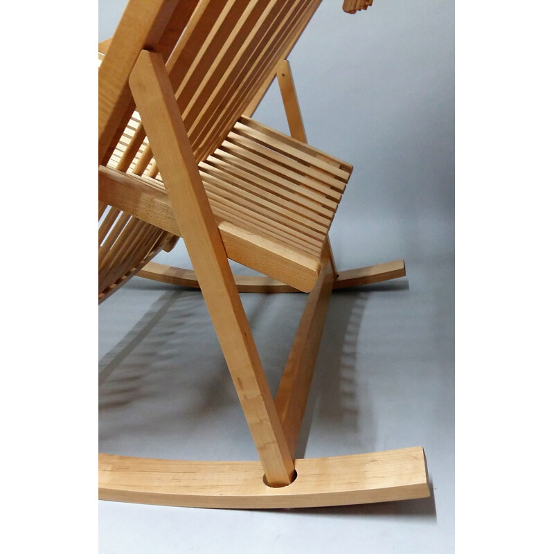 Rocking-chair vintage modèle A3 par Jean-Claude Duboys pour Attitude Editions