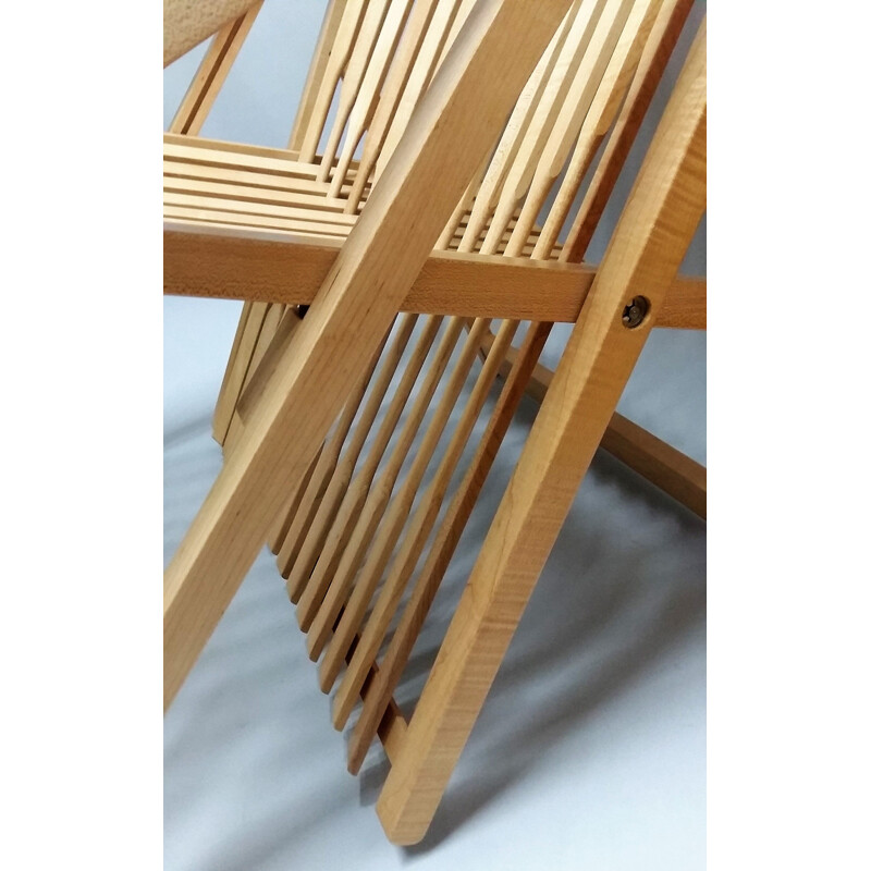 Vintage folding chair model A1 maple by Jean-Claude Duboys for Attitude Editions