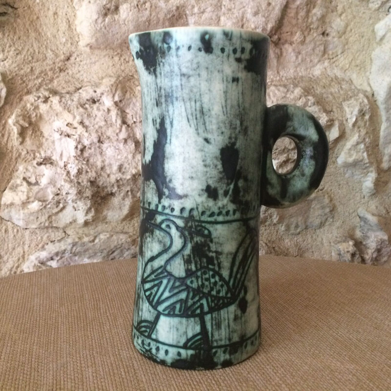 Vintage ceramic pitcher by Jacques Blin