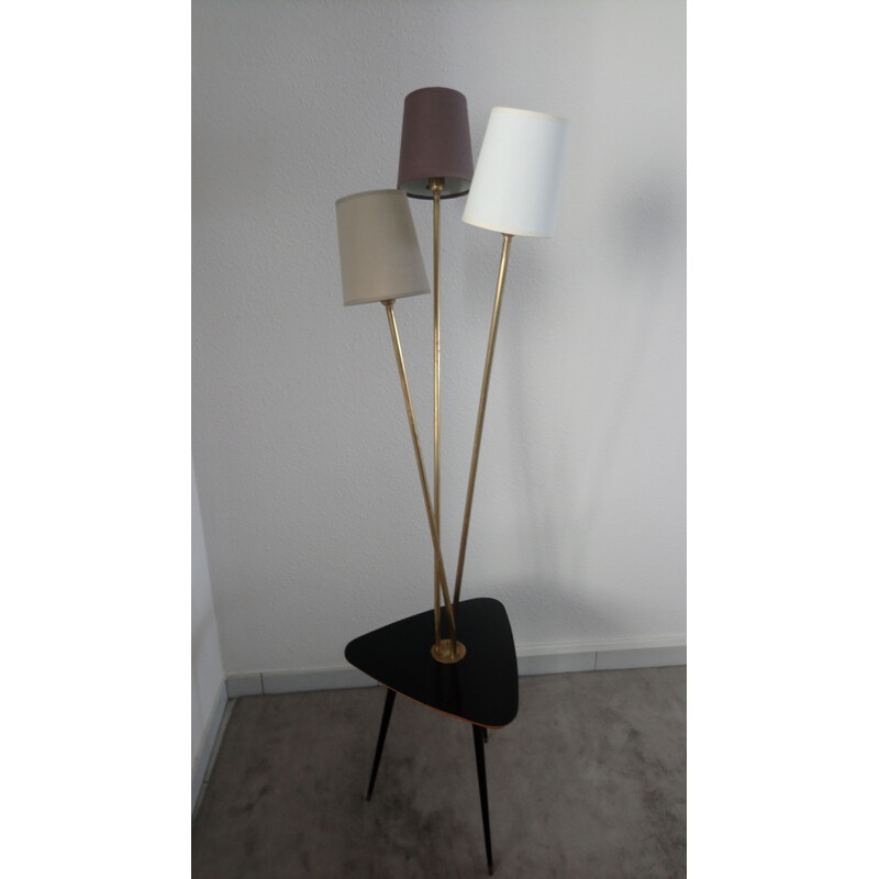 Vintage floor lamp tripod with tablet